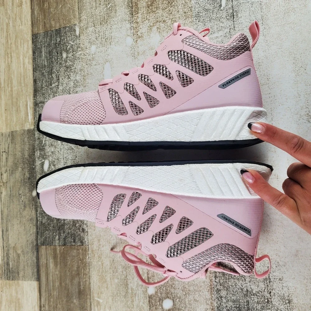 Reebok Fusion Flexweave Womens Work Shoes Sz 8 M Pink Mesh Composite Toe Lace Up